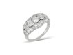 Three stone diamond cluster ring, circa 1920. 