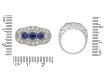 Three stone sapphire and diamond ring, circa 1920. Hatton Garden