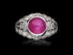 Star ruby and diamond ring, American, circa 1950.