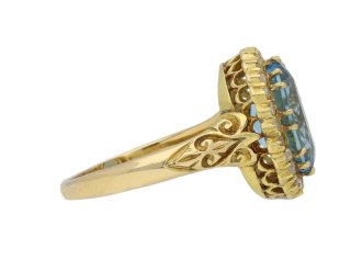 aquamarine diamond coronet cluster ring berganza hatton garden