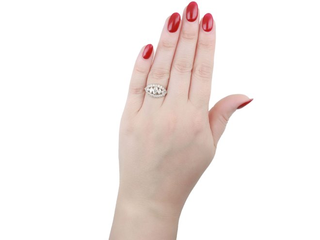 Vintage diamond cluster ring, American, circa 1950.