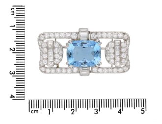 Aquamarine and diamond brooch berganza hatton garden