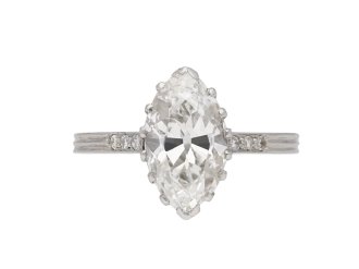 Antique marquise solitaire diamond ring berganza hatton garden