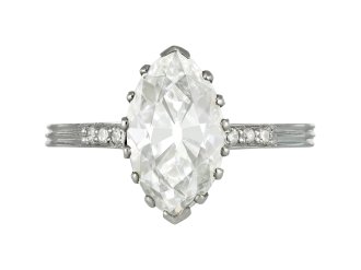 Antique marquise solitaire diamond ring, English, circa 1910.