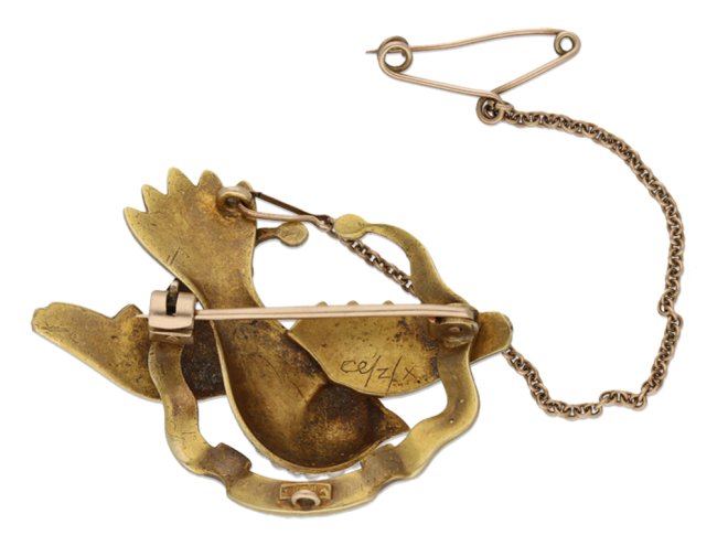 Antique pearl bird brooch berganza hatton garden