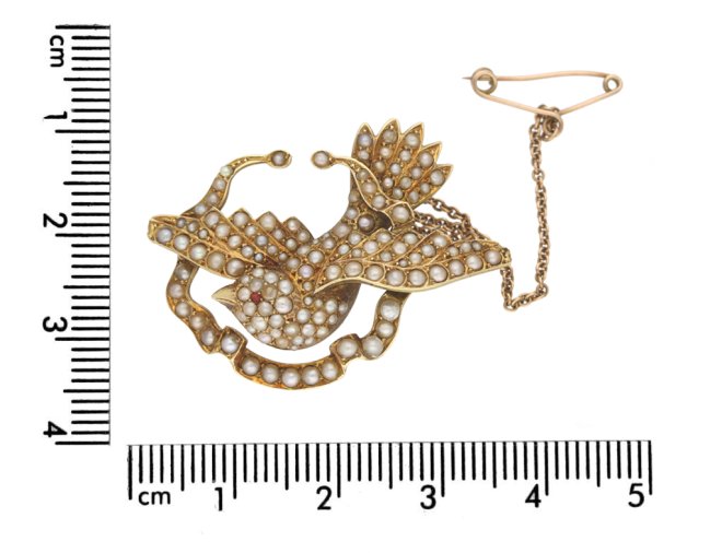 Antique pearl bird brooch berganza hatton garden