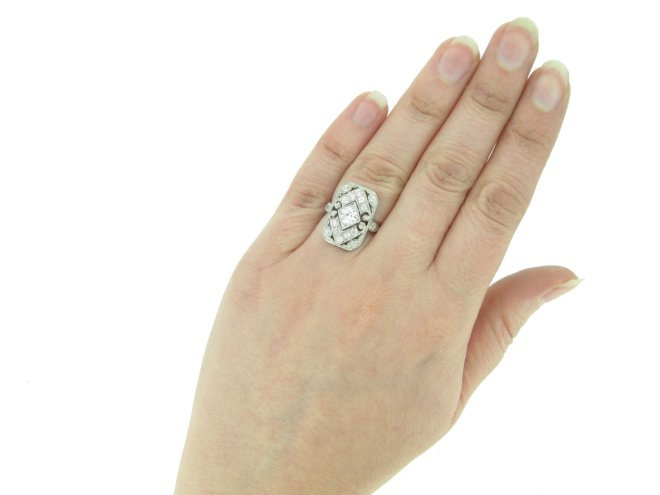 Art Deco diamond cluster ring berganza hatton garden
