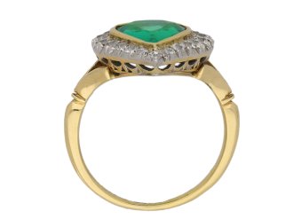 Antique emerald and diamond cluster ring berganza hatton garden