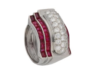 front view tiffany diamond ruby ring hatton garden berganza