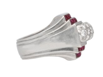 front view tiffany diamond ruby ring hatton garden berganza