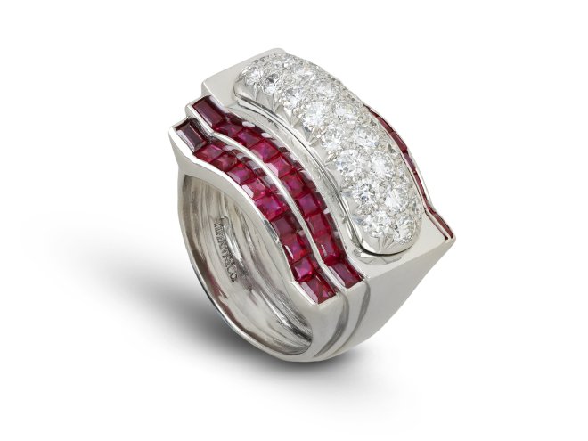 Tiffany & Co. Art Deco cocktail ring, American, circa 1935. 
