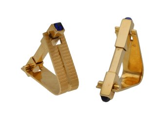 Vintage synthetic sapphire cufflink berganza hatton garden