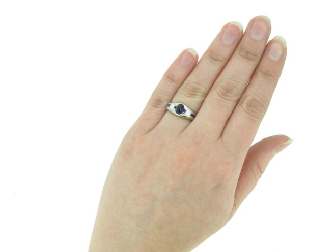 Cabochon and calibr&eacute; sapphire diamond ring berganza hatton garden