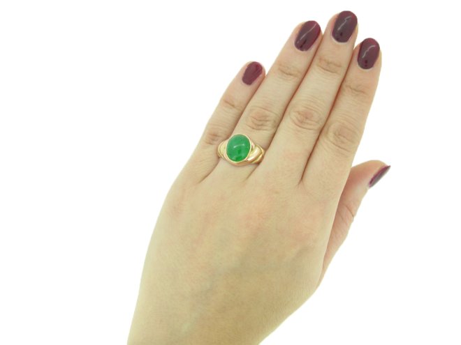 Antique solitaire jade locket ring berganza hatton garden