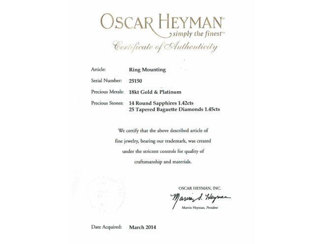 Oscar Heyman Brothers sapphire and diamond ring hatton garden