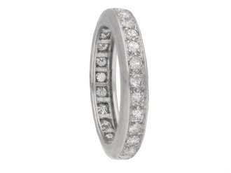 side view Vintage eternity diamond ring berganza hatton garden