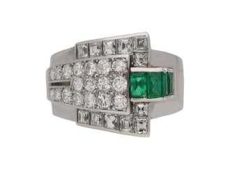  vintage emerald diamond ring berganza hatton garden berganza