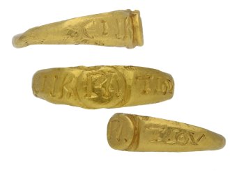 side view Ancient Roman gold ring hatton garden berganza 