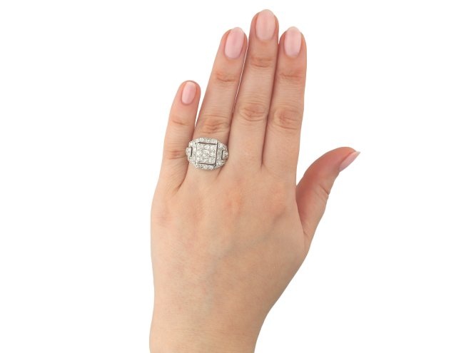 Art Deco diamond cluster ring hatton garden