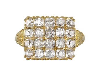 Antique four row diamond ring Henry Griffith & Sons hatton garden