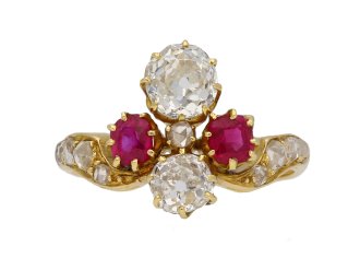 Art Nouveau ruby and diamond ring berganza hatton garden