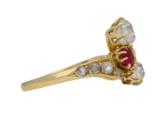 Art Nouveau ruby and diamond ring berganza hatton garden
