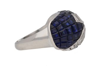 front vintage diamond sapphire cocktail ring hatton garden berganza