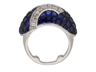 front vintage diamond sapphire cocktail ring hatton garden berganza