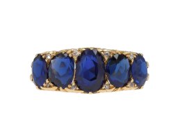 Victoria Burmese sapphire five stone ring hatton garden