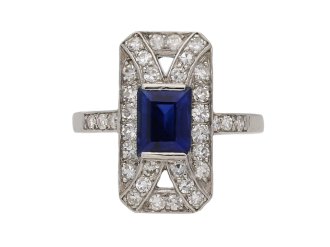 art deco sapphire diamond ring berganza hatton garden