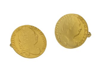 Gold George III guinea cufflinks berganza hatton garden