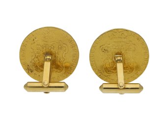 Gold George III guinea cufflinks berganza hatton garden