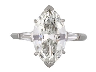 Boucheron marquise shape diamond ring, French, circa 1950. 