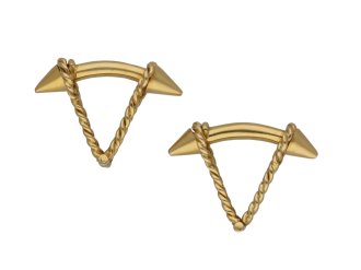 18 carat yellow gold cufflinks, French, circa 1960.