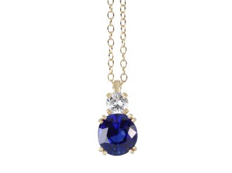 Sapphire and diamond drop pendant, English hatton garden