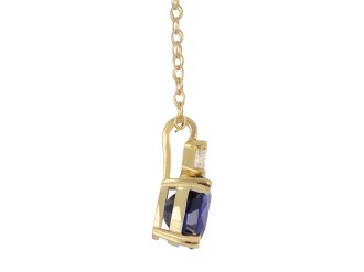 Sapphire and diamond drop pendant, English hatton garden