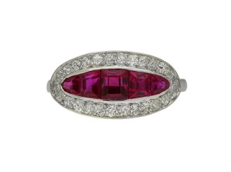 Burmese ruby and diamond saddle ring berganza hatton garden