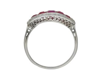 Burmese ruby and diamond saddle ring berganza hatton garden