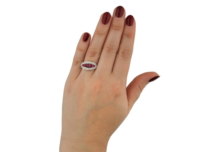 Burmese ruby and diamond saddle ring berganza hatton garden