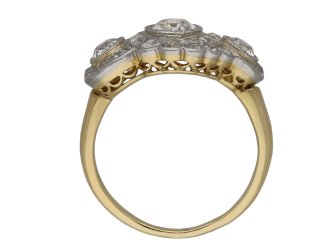 Edwardian diamond triple cluster ring berganza hatton garden