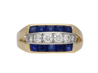 Vintage Tiffany & Co sapphire diamond ring berganza hatton garden