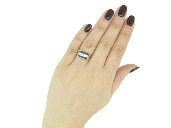 Vintage Tiffany & Co sapphire diamond ring berganza hatton garden