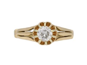 Solitaire diamond ring, English, circa 1951.