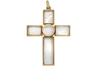 Rock crystal and gold cross berganza hatton garden