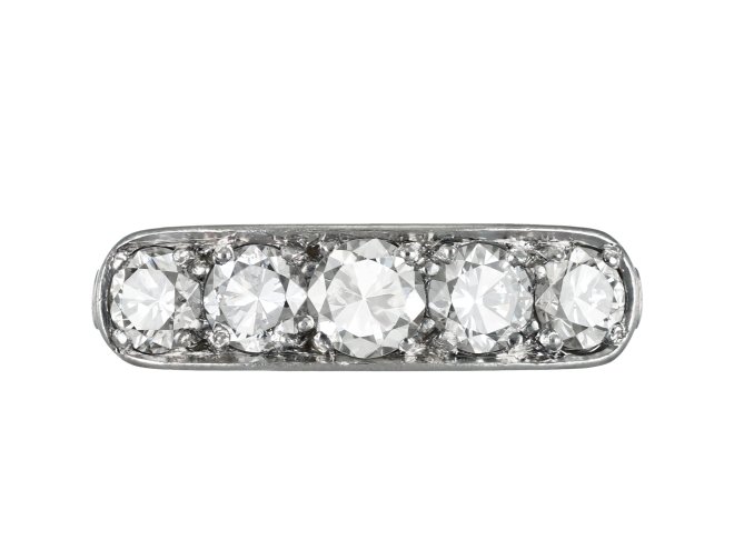Art Deco diamond five stone ring, French, circa 1935.