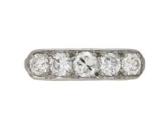 Art Deco diamond five stone ring, French, circa 1935.