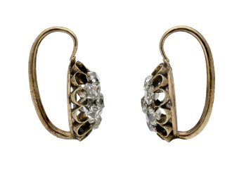 Victorian diamond cluster earrings hatton garden berganza