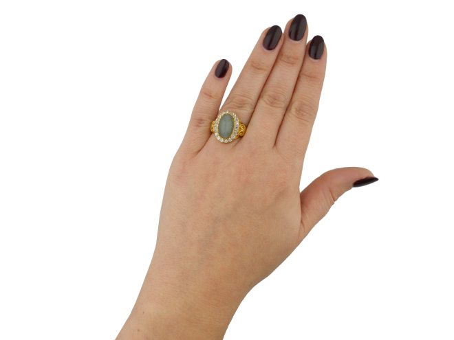 hawk's eye quartz coronet cluster ring berganza hatton garden