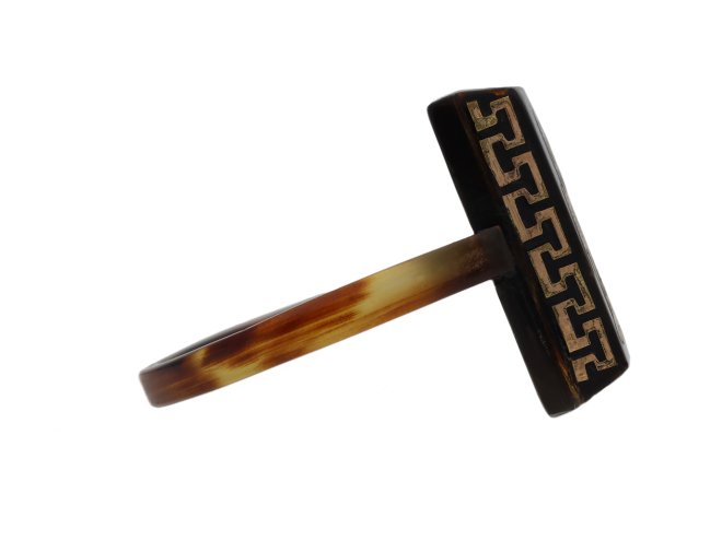 Piqué work gold and tortoiseshell ring berganza hatton garden
