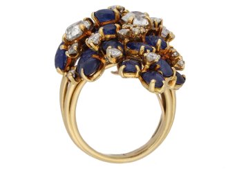 front view Marchak diamond sapphire ring hatton garden berganza